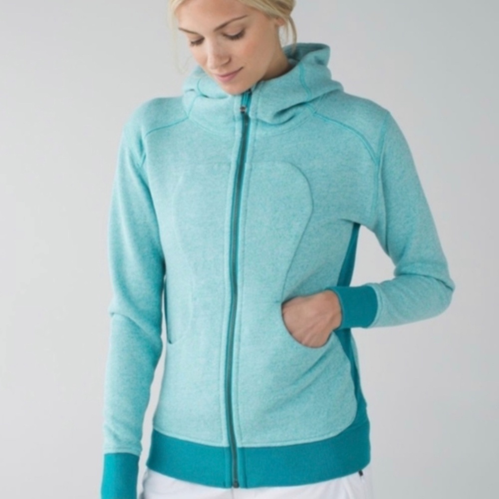 Lululemon Athletica Scuba Hoodie Zip Up Teal Size 6 Perfect Condition Women’s